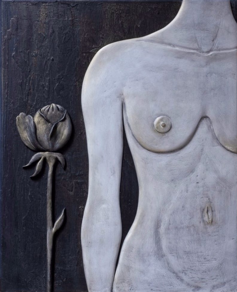Sculptural Art_Sculptural Painting_Nude Art_Figurative Art_Midnight Rose