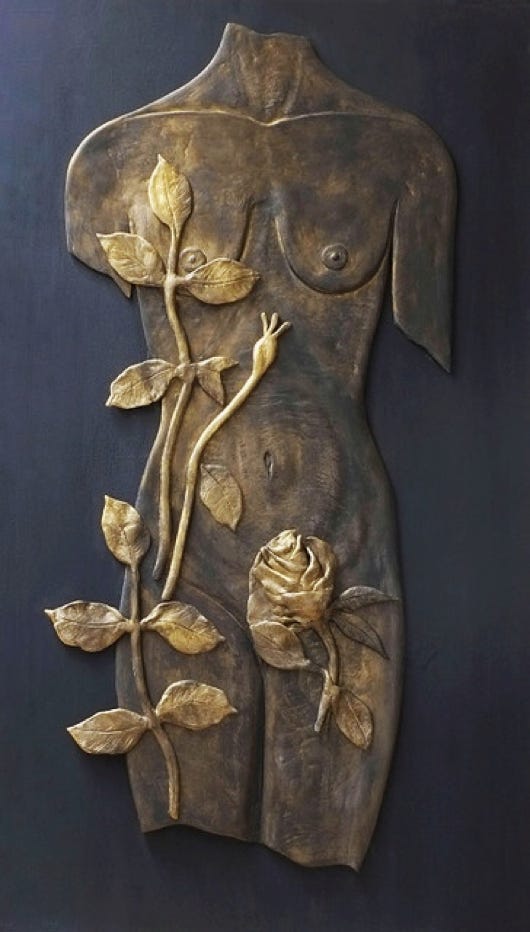 Sculptural Art_Sculptural Painting_Nude Art_Figurative Art_Venus_Golden Rose