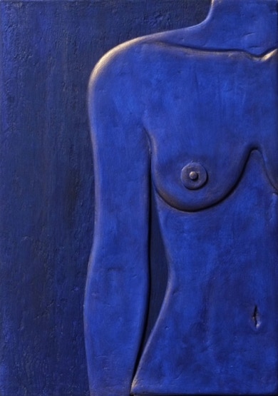 Sculptural Art_Sculptural Painting_Nude Art_Figurative Art_Blue