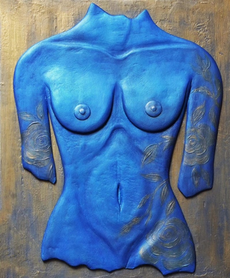 Sculptural Art_Sculptural Painting_Nude Art_Figurative Art_Venus_Blue